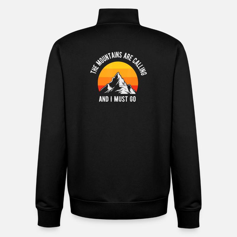 Mountains Are Calling Sunset Peak - Unisex Organic Zip Sweatshirt by Stanley/Stella - black