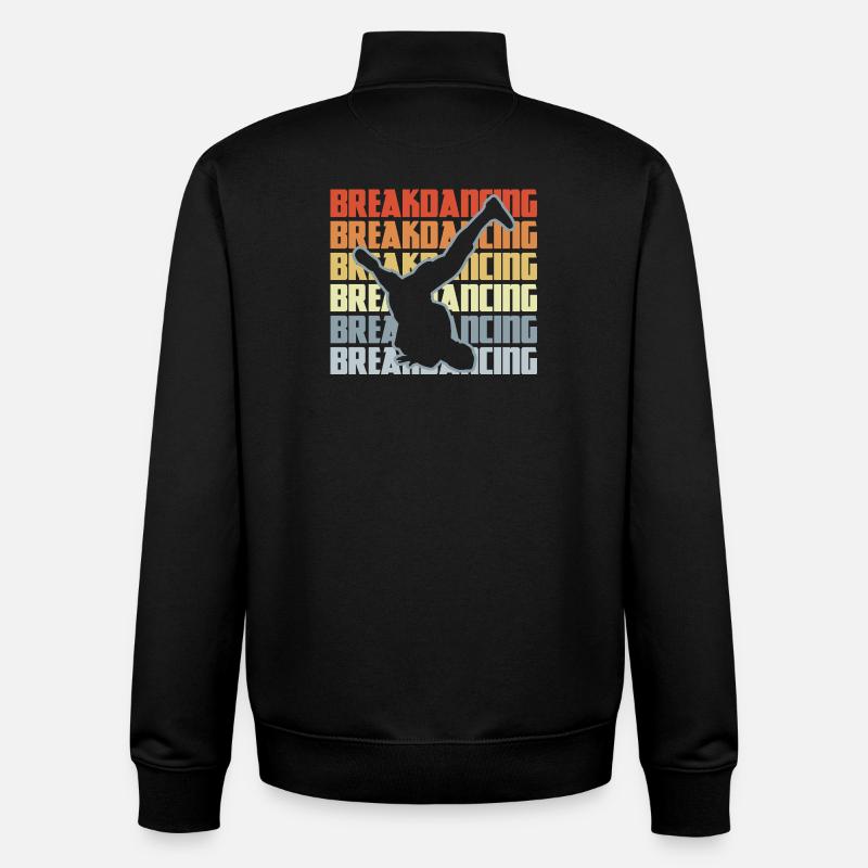 Vintage Breakdance - Sweat zippé unisexe en coton bio Stanley/Stella - noir