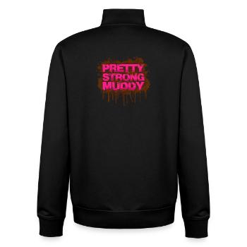 Pretty Strong Muddy Schlammlauf Mud Run Muddy Race - Unisex Organic Zip Sweatshirt von Stanley/Stella - Schwarz - Hinten - AI Model Male 185 light (185cm)