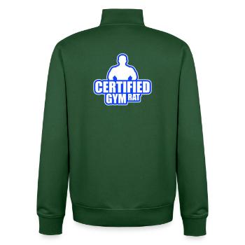 Diction drôle d’entraînement de fitness certifiée Gym Rat - Sweat zippé unisexe en coton bio Stanley/Stella - vert bouteille - Dos - AI Model Male 185 dark (185cm)