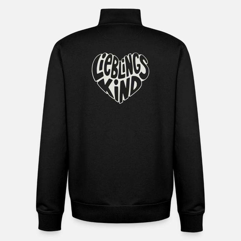 Cœur d’enfant préféré design rétro - Sweat zippé unisexe en coton bio Stanley/Stella - noir