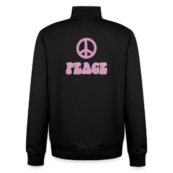 Flower Power de style rétro hippie Peace Symbol - Sweat zippé unisexe en coton bio Stanley/Stella - noir - Dos - AI Model Male 185 light (185cm)