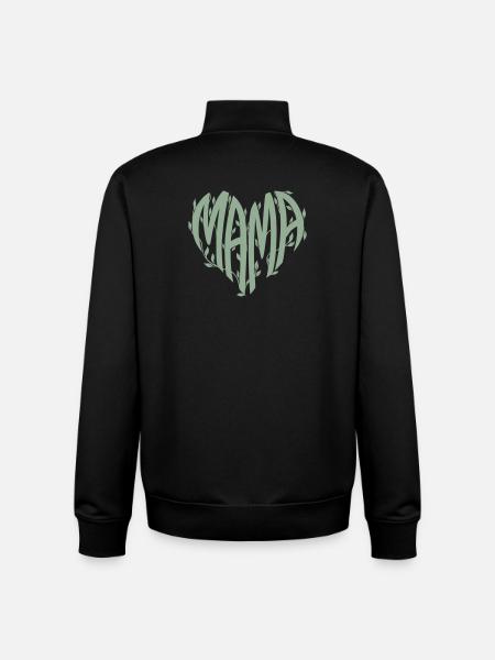 Mama Herz Naturschrift - Unisex Organic Zip Sweatshirt von Stanley/Stella - Schwarz