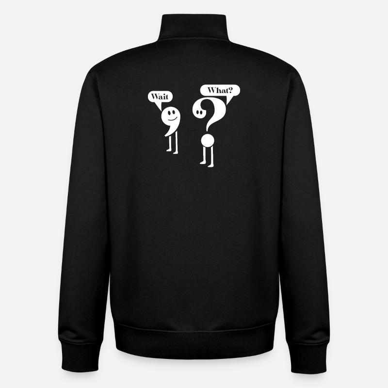 English Grammar Punctuation Teacher Student - Unisex Organic Zip Sweatshirt by Stanley/Stella - black