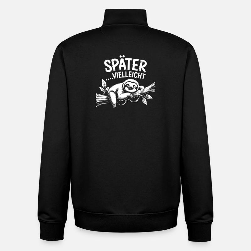 Später Vielleicht Sloth - Unisex Organic Zip Sweatshirt von Stanley/Stella - Schwarz