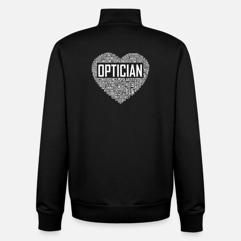 Optiker-Herztypografie - Unisex Organic Zip Sweatshirt von Stanley/Stella - Schwarz