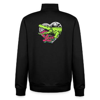 Krokodil Jagd - Unisex Organic Zip Sweatshirt von Stanley/Stella - Schwarz - Hinten - AI Model Male 185 light (185cm)