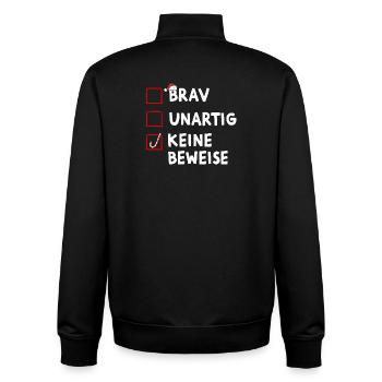 Brav Unartig Keine Beweise - Unisex Organic Zip Sweatshirt by Stanley/Stella - black - Back - AI Model Male 185 light (185cm)
