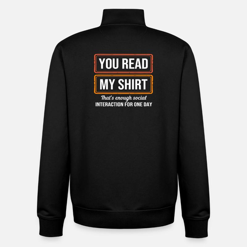 Anxiety Anxious Scaredy Introvert - Unisex Organic Zip Sweatshirt by Stanley/Stella - black