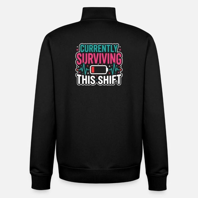 Infirmière de nuit, fatiguée - Sweat zippé unisexe en coton bio Stanley/Stella - noir