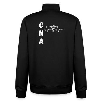 CNA Nurse – zertifizierte Pflegeassistentin im Gesundheitswesen - Unisex Organic Zip Sweatshirt von Stanley/Stella - Schwarz - Hinten - AI Model Male 185 light (185cm)
