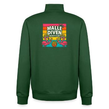 Malle Diven Beach Club Flamingo Mallorca Party  - Unisex Organic Zip Sweatshirt von Stanley/Stella - Flaschengrün - Hinten - AI Model Male 185 dark (185cm)