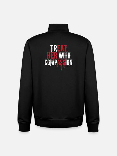 Treat Her With Compassion - Unisex Organic Zip Sweatshirt by Stanley/Stella - black