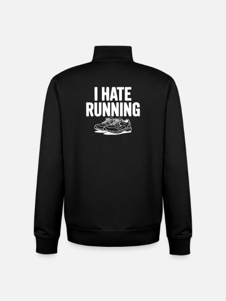 I Hate Running - Unisex Organic Zip Sweatshirt by Stanley/Stella - black