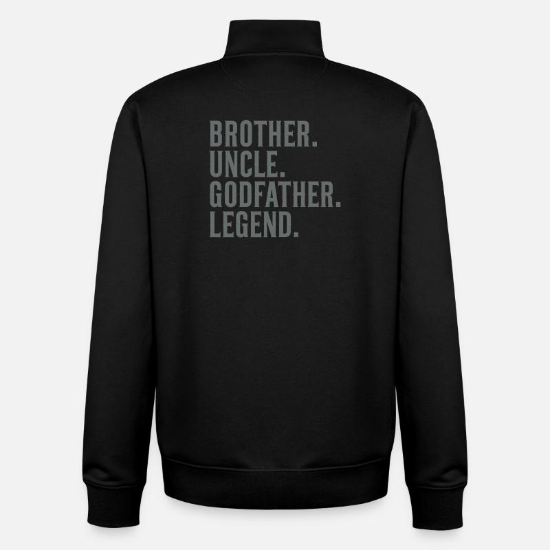 Brother Uncle Godfather Legend - Unisex Organic Zip Sweatshirt by Stanley/Stella - black