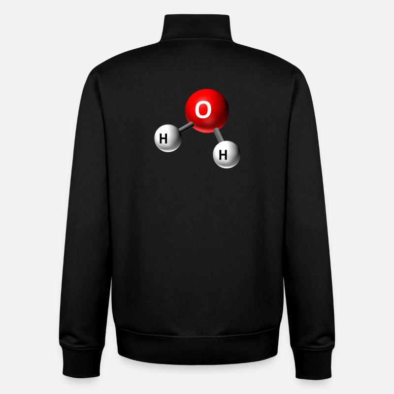 Water Molecule Graphic - Unisex Organic Zip Sweatshirt by Stanley/Stella - black