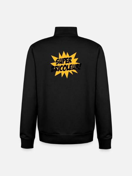 Super Bricoleur ! - Sweat zippé unisexe en coton bio Stanley/Stella - noir