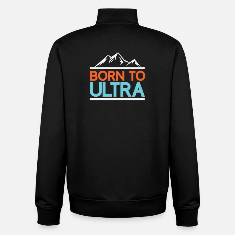 Né pour Ultra Running - Sweat zippé unisexe en coton bio Stanley/Stella - noir