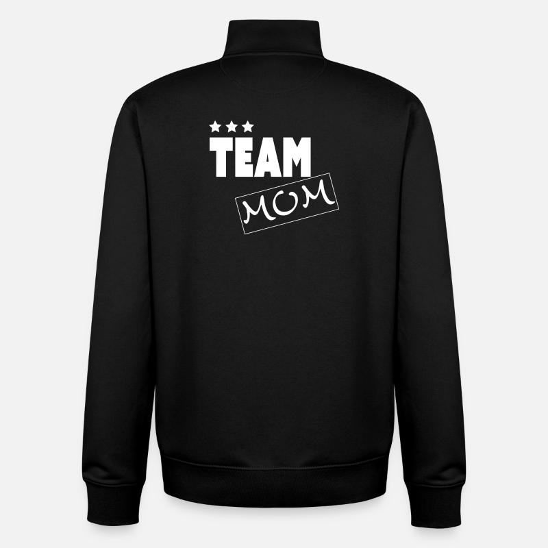TEAM MOM - Unisex Organic Zip Sweatshirt by Stanley/Stella - black