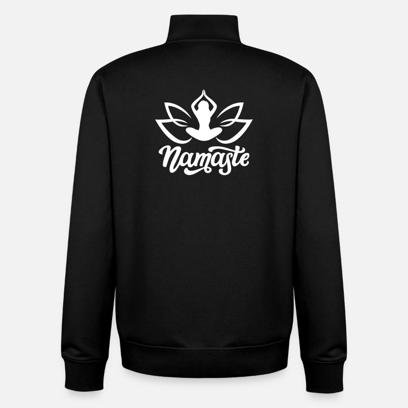 Namaste - Sweat zippé unisexe en coton bio Stanley/Stella - noir