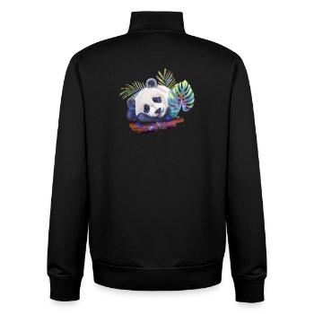 Panda - Unisex Organic Zip Sweatshirt by Stanley/Stella - black - Back - AI Model Male 185 light (185cm)