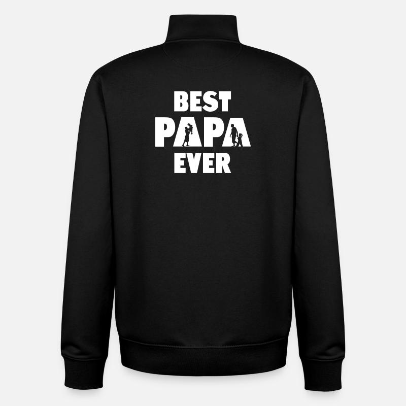Best Papa Ever - Unisex Organic Zip Sweatshirt by Stanley/Stella - black