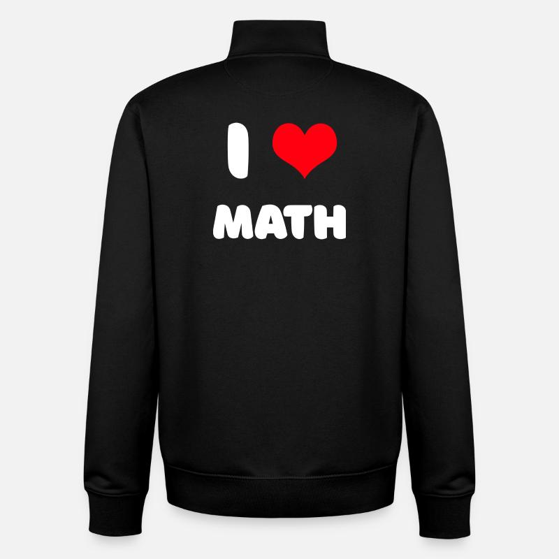 J'adore les maths - Sweat zippé unisexe en coton bio Stanley/Stella - noir