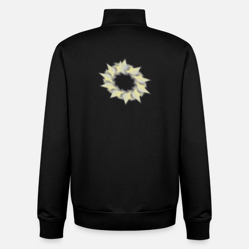 Pattern Star Circle effect - Unisex Organic Zip Sweatshirt by Stanley/Stella - black