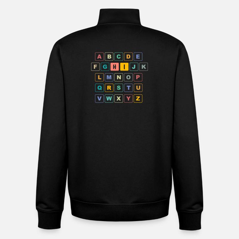 ABC Button HI - Maternelle Préscolaire - Sweat zippé unisexe en coton bio Stanley/Stella - noir