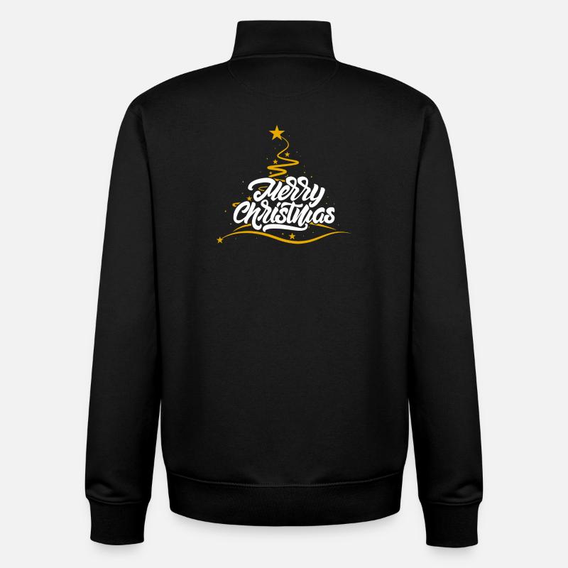 Joyeux Noël script arbre - Sweat zippé unisexe en coton bio Stanley/Stella - noir