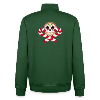 Gingerbread Man Sugar Skull Decor pour Noël - Sweat zippé unisexe en coton bio Stanley/Stella - vert bouteille - Dos - AI Model Male 185 dark (185cm)
