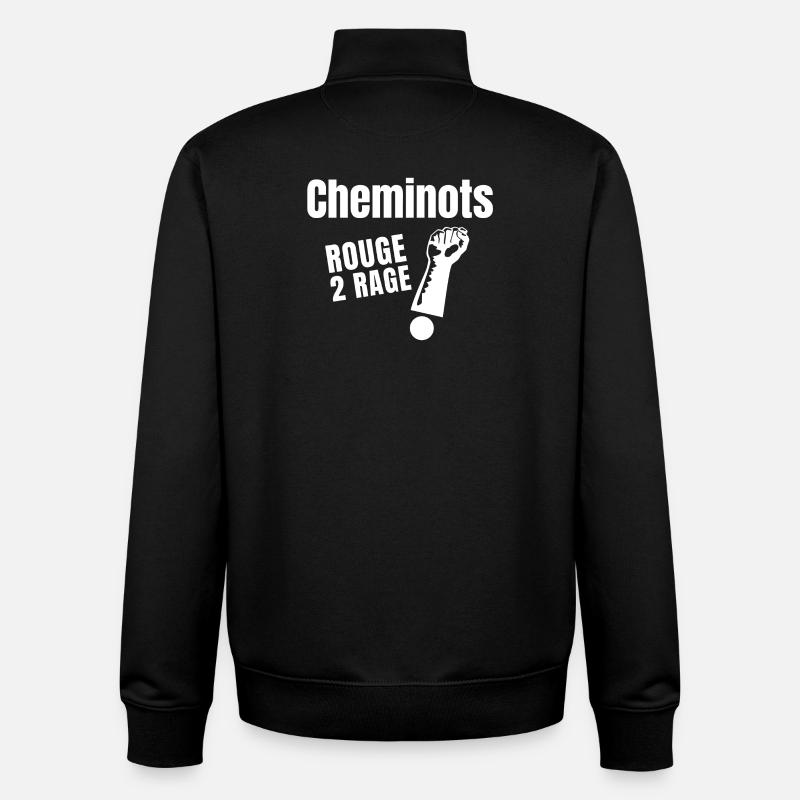 cheminot, train - Sweat zippé unisexe en coton bio Stanley/Stella - noir