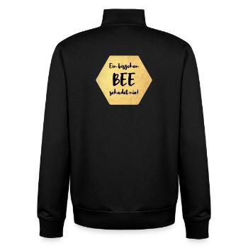 Bienen Waben Gold Honig Natur Klimaschutz Quote - Unisex Organic Zip Sweatshirt von Stanley/Stella - Schwarz - Hinten - AI Model Male 185 light (185cm)