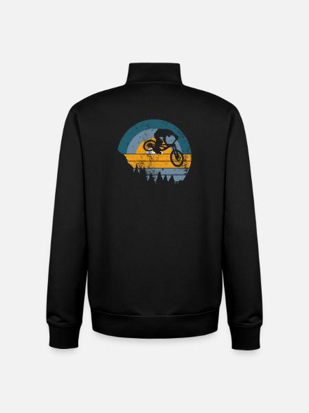 Sunset MTB Jump Silhouette - Unisex Organic Zip Sweatshirt by Stanley/Stella - black