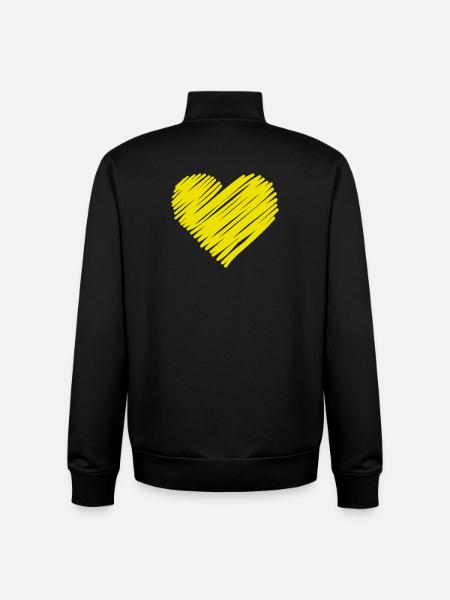 Neon Heart Sketch - Unisex Organic Zip Sweatshirt by Stanley/Stella - black