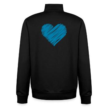 Cœur du Brossage Bleu - Sweat zippé unisexe en coton bio Stanley/Stella - noir - Dos - AI Model Male 185 light (185cm)