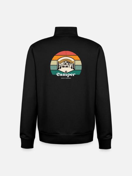 Camper since begining - Unisex Organic Zip Sweatshirt von Stanley/Stella - Schwarz
