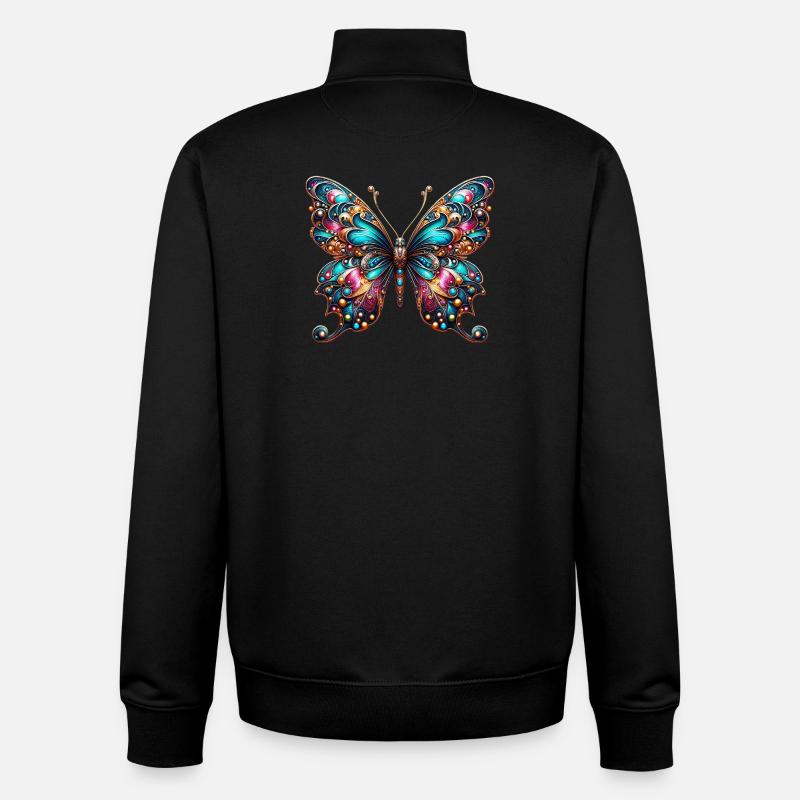 Schmetterling - Unisex Organic Zip Sweatshirt von Stanley/Stella - Schwarz