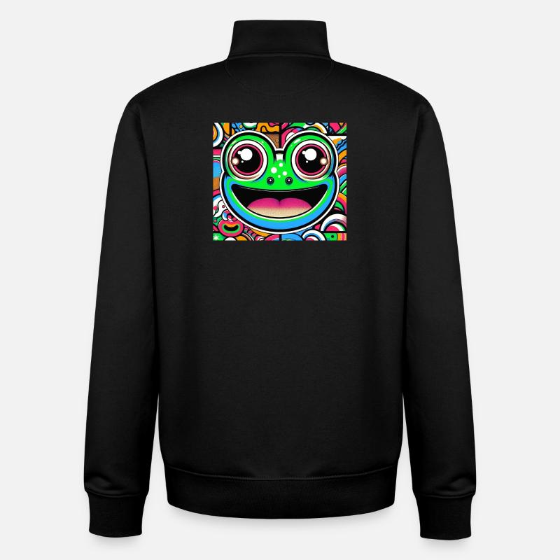 Frosch Pop Art - Unisex Organic Zip Sweatshirt von Stanley/Stella - Schwarz