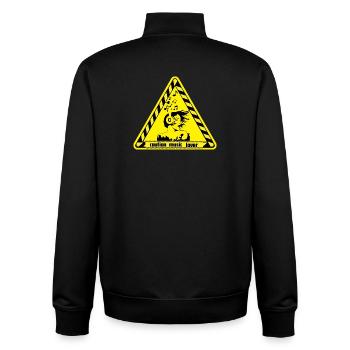 Warning sign for music lovers - Unisex Organic Zip Sweatshirt by Stanley/Stella - black - Back - AI Model Male 185 light (185cm)