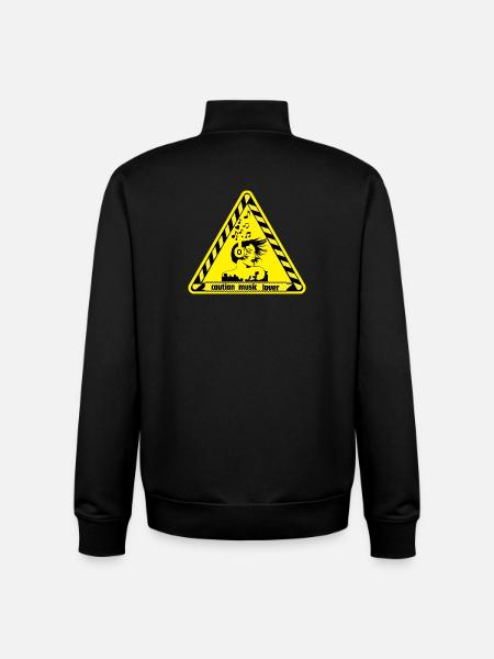 Warning sign for music lovers - Unisex Organic Zip Sweatshirt by Stanley/Stella - black