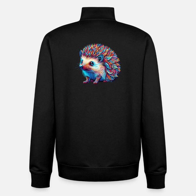 Hérisson - Sweat zippé unisexe en coton bio Stanley/Stella - noir