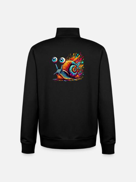 Escargot - Sweat zippé unisexe en coton bio Stanley/Stella - noir