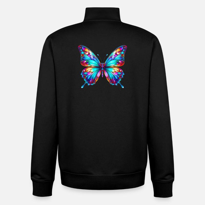 Schmetterling - Unisex Organic Zip Sweatshirt von Stanley/Stella - Schwarz