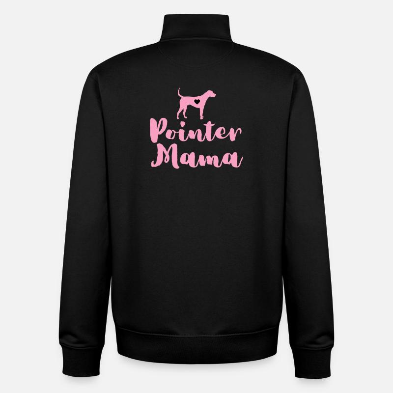 Allemand Pointer Maman Pointer Mama - Sweat zippé unisexe en coton bio Stanley/Stella - noir