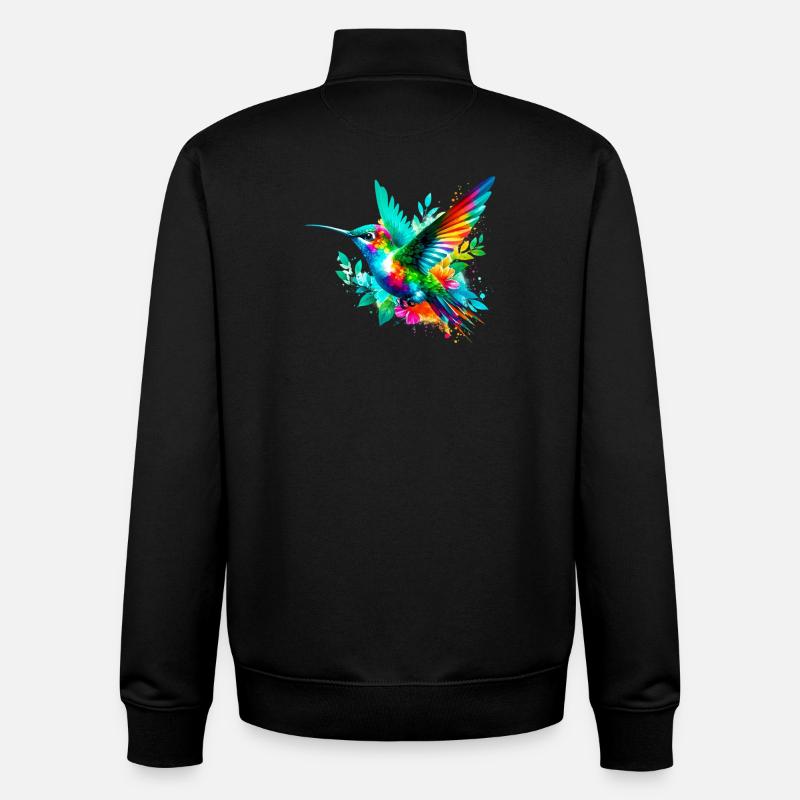 Hummingbird - Unisex Organic Zip Sweatshirt by Stanley/Stella - black