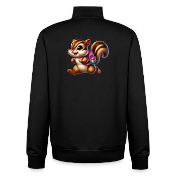 Start of school with chipmunks for school beginners - Unisex Organic Zip Sweatshirt by Stanley/Stella - black - Back - AI Model Male 185 light (185cm)