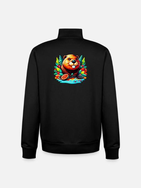 Beaver - Unisex Organic Zip Sweatshirt by Stanley/Stella - black