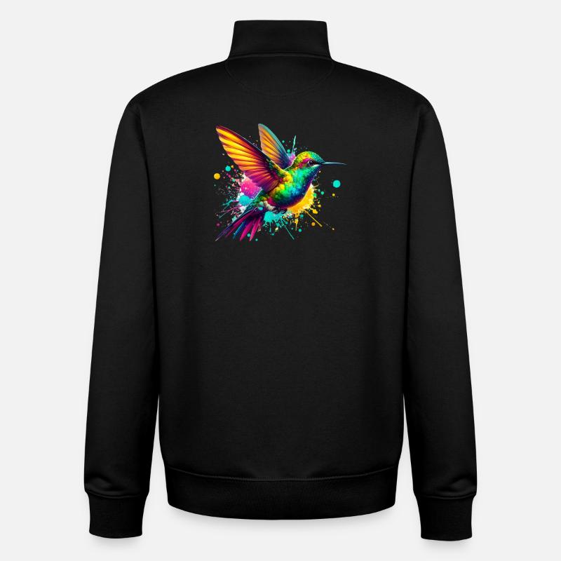 Hummingbird - Unisex Organic Zip Sweatshirt by Stanley/Stella - black