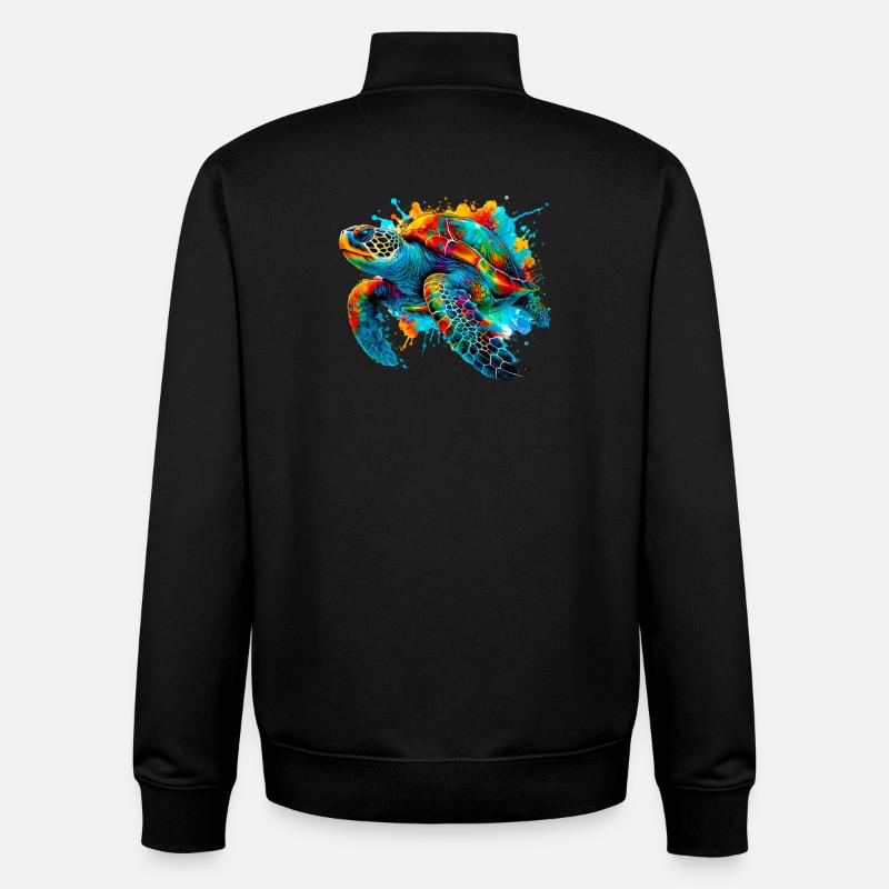 Schildkröte - Unisex Organic Zip Sweatshirt von Stanley/Stella - Schwarz